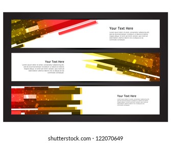 Colorful abstract Banner & Header set Eps. 10