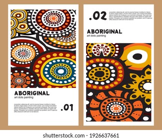 Colorful Abstract Banner Template with aboriginal art style for Web Design, Landing page, and Print Material vector