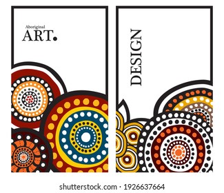 Colorful Abstract Banner Template with aboriginal art style for Web Design, Landing page, and Print Material vector