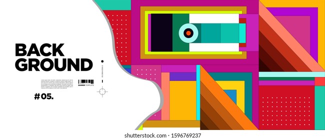 Colorful Abstract Banner Template with Dummy Text for Web Design, Landing page, social media story, and Print Material.
