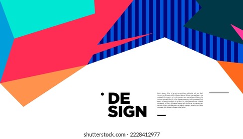 Colorful Abstract Banner Template with Dummy Text for Web Design, Landing page, social media story, and Print Material