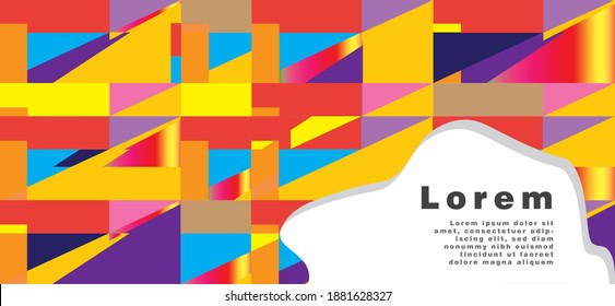 Colorful Abstract Banner Template modern with Dummy Text for Web Design, Landing page, poster, wall decoration, background, postcard, flyer or brochure cover design, and Print Material. Vector EPS10.