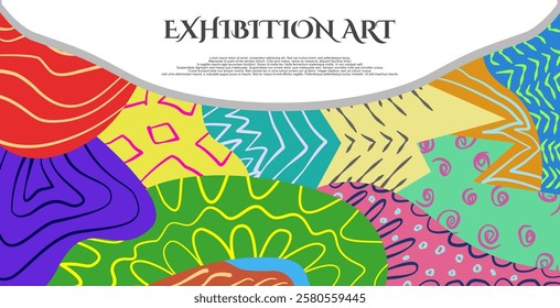 Colorful Abstract Banner Template with Text for Web Design, Landing page, or Print Material.