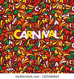Colorful abstract banner. Traditional carnaval design template with lettering logo