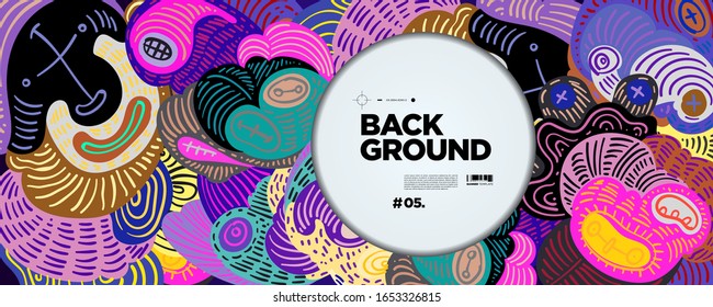 Colorful Abstract Batik Banner Template with Dummy Text for Web Design, Landing page, and Print Material