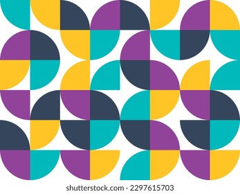 Colorful Abstract bauhaus elements shapes in modern geometric style for use as pattern, cover, banner, poster and contemporary art