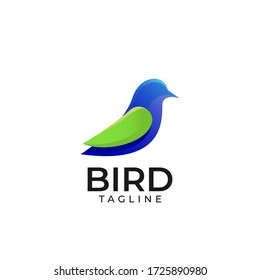Farbenfrohe abstrakte Vogellogo-Vorlage auf weißem isoliertem Hintergrund Logo-Design-Vektor