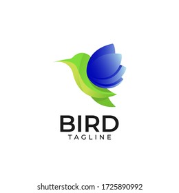 Colorful abstract bird logo template on white isolated background logo design vector