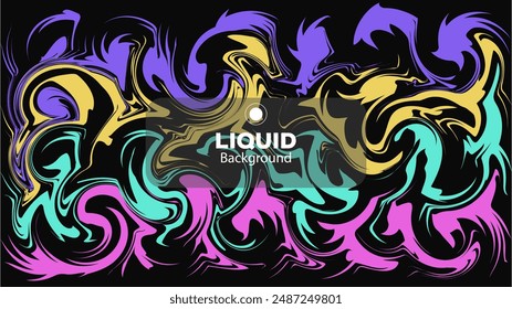 colorful abstract black background ,fluid, abstract liquid in eps 10