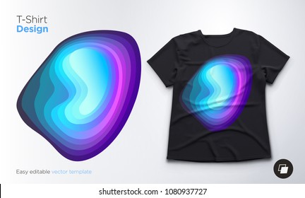 Colorful abstract blend shape design for t-shirts, sweatshirts or souvenirs. Vector Illustration