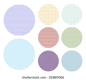 Colorful abstract blended circle element set, vector illustration