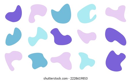 Colorful abstract blob shape set collection on white background. Vector illustration. EPS 10.