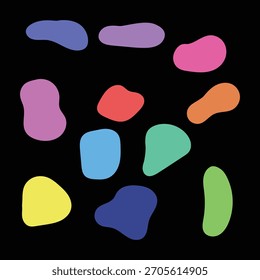 Colorful Abstract Blob Shapes Vector Background.