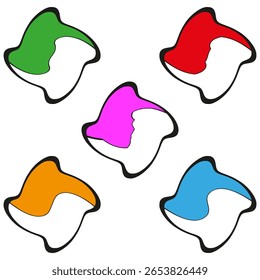 Colorful abstract blobs. Organic shape pattern. Vibrant paint splatters. Vector unique elements. EPS 10.
