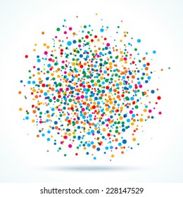 colorful abstract blot of dots, vector illustration 