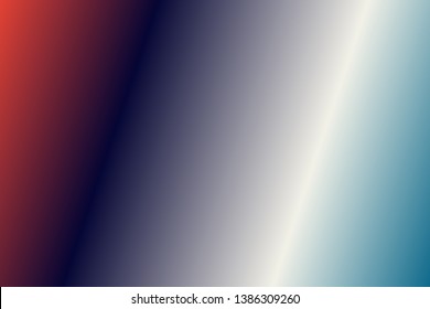Colorful abstract blur gradient background with Blue Grotto, Ivory, Dark Blue, Cinnabar colors. Soft blurred backdrop. Defocused vector illustration template for your graphic design, banner, web
