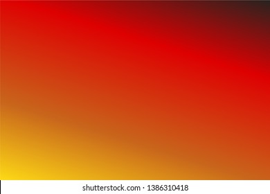 Colorful abstract blur gradient background with Black, Scarlet, Desert Sun, Yellow colors. Soft blurred backdrop. Defocused vector illustration template for your graphic design, banner, web
