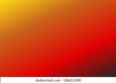 Colorful abstract blur gradient background with Black, Scarlet, Desert Sun, Yellow colors. Soft blurred backdrop. Defocused vector illustration template for your graphic design, banner, web
