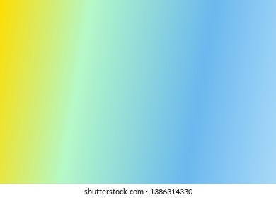 Colorful abstract blur gradient background with Baby Blue, Turquoise, Mint, Gold colors. Soft blurred backdrop. Defocused vector illustration template for your graphic design, banner, web