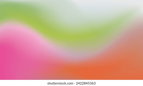 Fondo de degradado abstracto colorido y borroso con color rosa, naranja y verde. Ilustración vectorial.