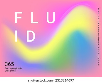 Colorful abstract blurred gradient mesh in retro style. Colorful vector illustration. Vector digital art design. Creative concept design. Abstract colorful liquid background.