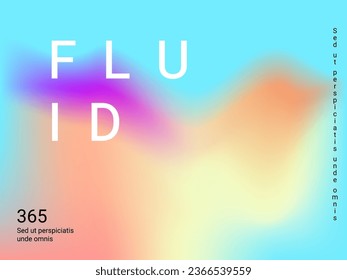 Colorful abstract blurred gradient mesh in retro style. Colorful vector illustration. Vector digital art design. Creative concept design. Abstract colorful liquid background.