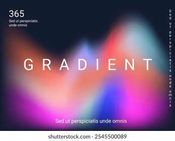 Colorful abstract blurred gradient mesh in retro style. Colorful vector illustration. Vector digital art design. Creative concept design. Abstract colorful liquid background.