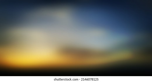 Colorful Abstract Blurry Image - Cloudy Sky in the Dusk, Night Closing - Wide Scale Background Creative Design Template - Illustration in Freely Editable Vector Format