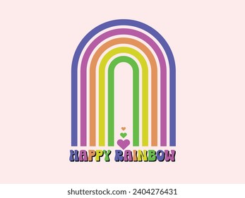Colorida ilustración abstracta del arco iris al estilo boho