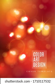Colorful abstract bokeh background with circles of light. Magic design for greeting cards and posters. Place for text. Vector illustration