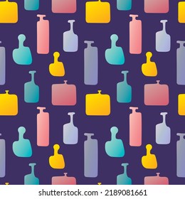 Colorful abstract bottles vector seamless pattern