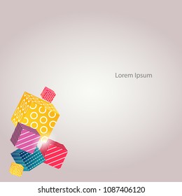 Colorful abstract boxes background, flyer and brochure design. vector illustration . eps 10 file.
