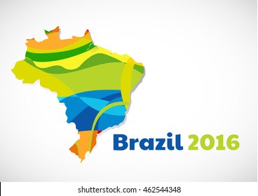 Colorful abstract Brazil map. EPS10 vector 