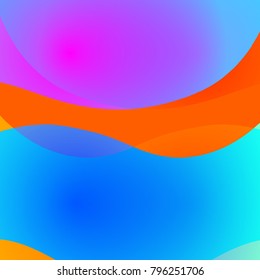 Colorful abstract bright background with wavy lines and shapes. Decorative design texture. Vector illustration.