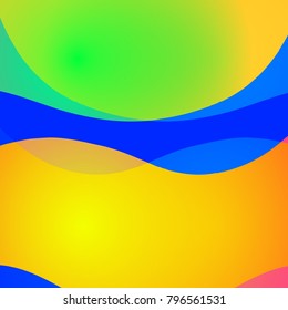 Colorful abstract bright background with wavy lines and shapes. Decorative design texture. Vector illustration.