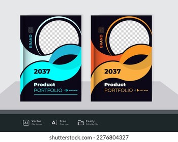 Colorful abstract brochure cover design template for multipurpose use layout theme modern and creative concept