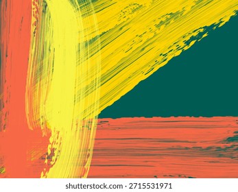 Fondo de trazo de pincel abstracto colorido con textura audaz. Fondo pintado artístico adecuado para el diseño creativo, carteles, marca, arte moderno y proyectos visuales.
