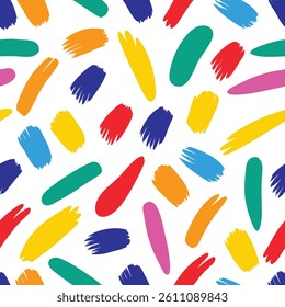Colorful Abstract Brush Stroke Pattern Vibrant Design on White Background