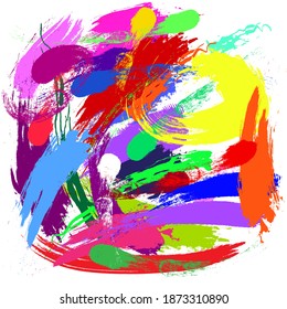 Fondo vectorial de trazos de pincel coloridos abstractos