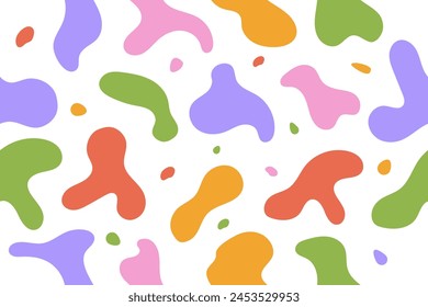 Colorful abstract bubbly shapes. Seamless pattern modern background. Trendy vector illustration