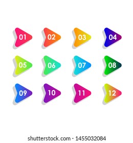 colorful abstract bullet number shape