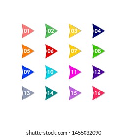 colorful abstract bullet number shape