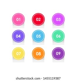 colorful abstract bullet number shape