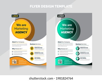 colorful abstract business flyer design template. use for multipurpose theme.
