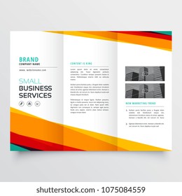 colorful abstract business trifold brochure design