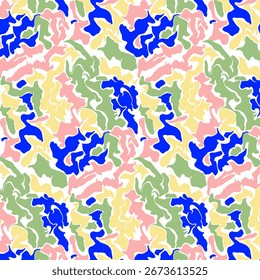 Farbige abstrakte Camouflage nahtlose Muster. Vektorgrafik. 