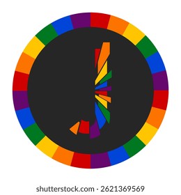 Colorful Abstract capital Letter J with Rainbow Fragment Circle Design