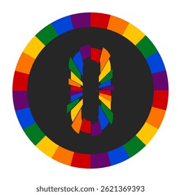 Colorful Abstract capital Letter O with Rainbow Fragment Circle Design