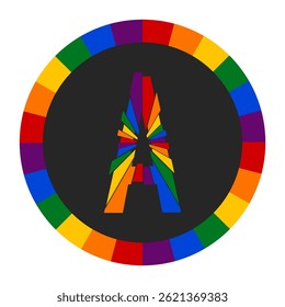 Colorful Abstract capital Letter A with Rainbow Fragment Circle Design