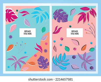 Colorful Abstract Catalogue Cover Page Design With Floral Pattern. Can Be Used As Backgrounds , Textures And For Digital Marketing And Beautyfashion.